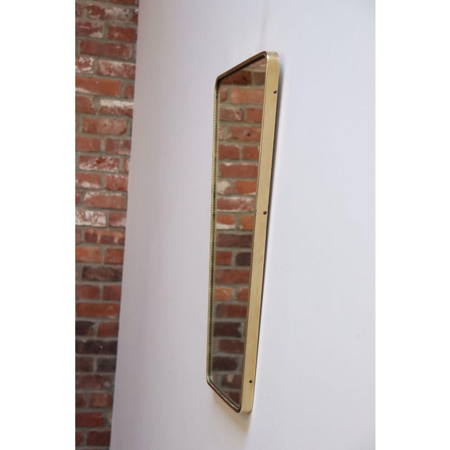 Italian Modern Contour Wall Mirror With Beaded Brass Frame After Gio Ponti For Sale - Image 17 of 17