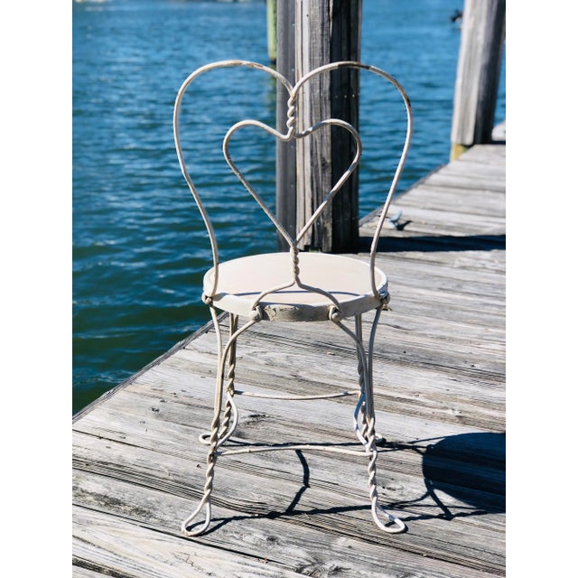 Early 1930s Wrought Iron Sweetheart Chair For Sale - Image 4 of 11