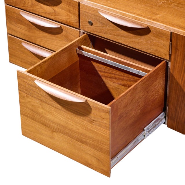 Jens Risom Mid Century Walnut Credenza For Sale In Chicago - Image 6 of 11