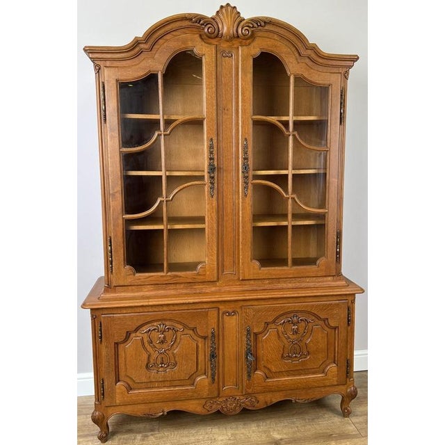 Vintage Louis XVI French Oak Display Cabinet For Sale - Image 13 of 13