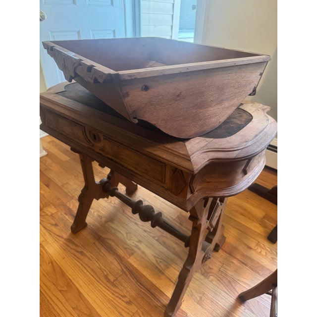 American Victorian Eastlake-Style Walnut Sewing or Writing Desk For Sale - Image 4 of 9