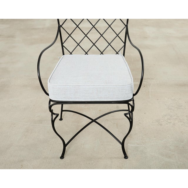 Set of Six Mario Papperzini Style Iron Garden Dining Chairs For Sale - Image 11 of 18