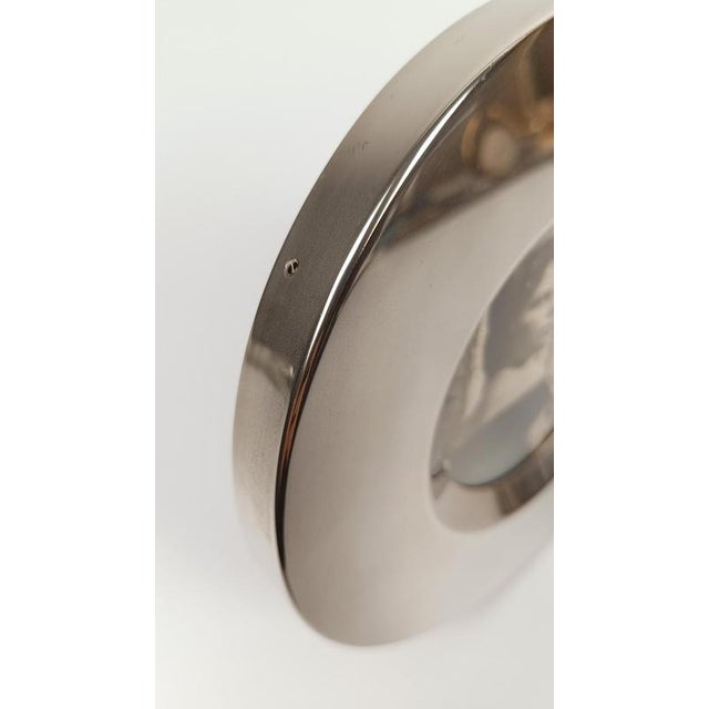 Mid-Century Round Silver-Plated and Teak Picture Frame, Italy, 1970s For Sale - Image 11 of 18
