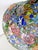 Vintage Tiffany Style Stained Glass Roses Poppies Cabochons Bell Lampshade For Sale - Image 15 of 18