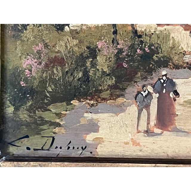 Mid 19th Century Signed and Framed French Oil Painting on Wood For Sale - Image 11 of 14