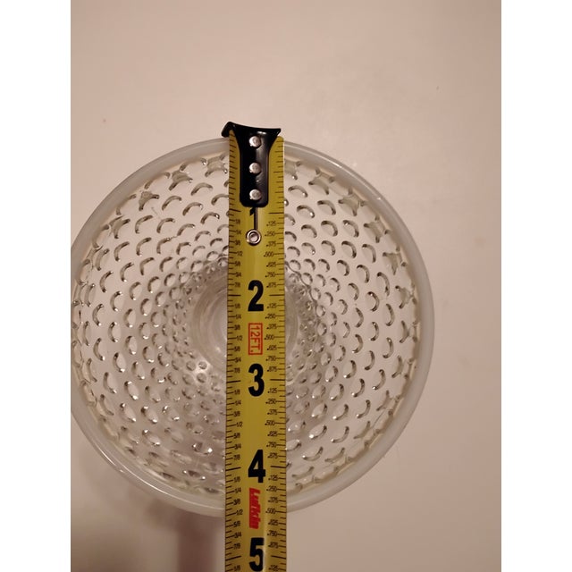 Glass Vintage Fenton Moonstone Hobnail Glass Bowl White Clear Ombrè Art Glass For Sale - Image 7 of 7