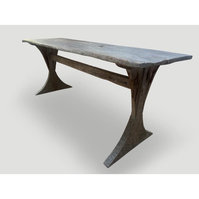 Contemporary Andrianna Shamaris Wabi Sabi Teak Wood Table For Sale - Image 3 of 18