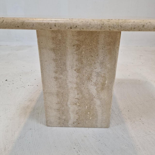 Italian Coffee or Side Table in Travertine, 1980s For Sale - Image 14 of 18