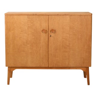 Vintage Swedish Birch Highboard, 1940s For Sale