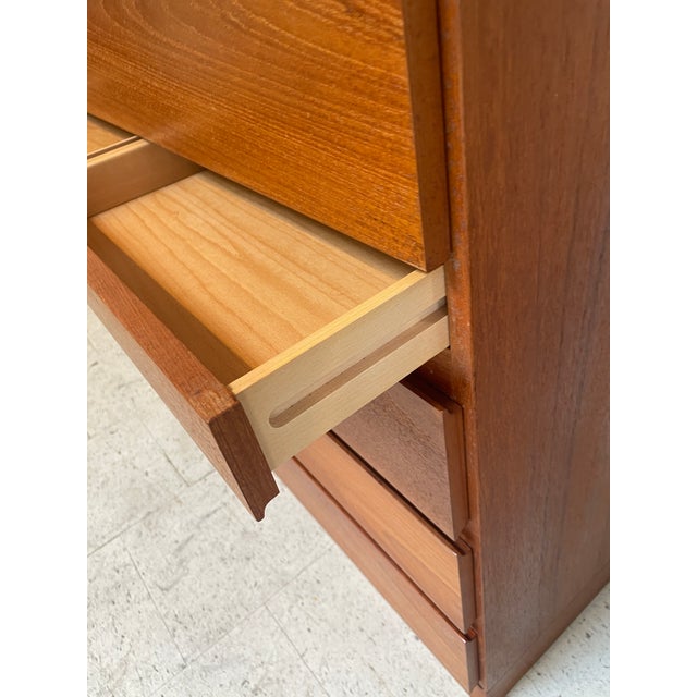 Brown 1970s Mid-Century Modern Teak Secretary Desk For Sale - Image 8 of 13