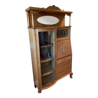 1910s Antique Oak Secretary Desk Side by Side For Sale