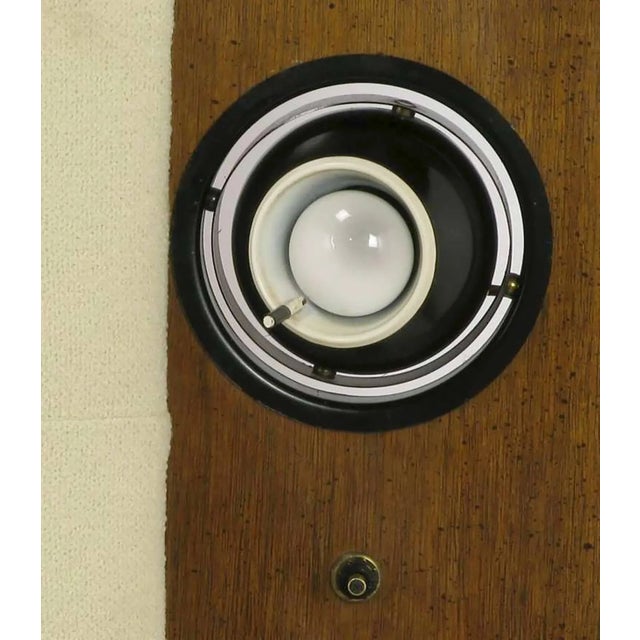 Upholstered King Headboard in Walnut With Block Front Nightstands For Sale In Chicago - Image 6 of 9