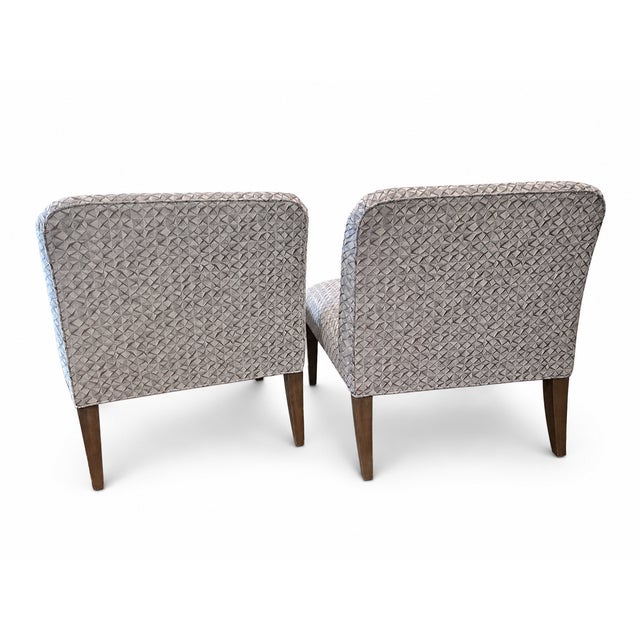 Contemporary Pair of Designer Slipper Chairs For Sale - Image 3 of 3