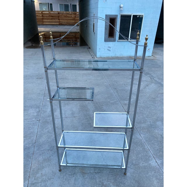 Polished Steel Étagère in the Manner of Jansen For Sale In Denver - Image 6 of 13