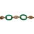 Art Deco Vintage 14k Gold and Green Chrysoprase Link Bracelet For Sale - Image 3 of 5