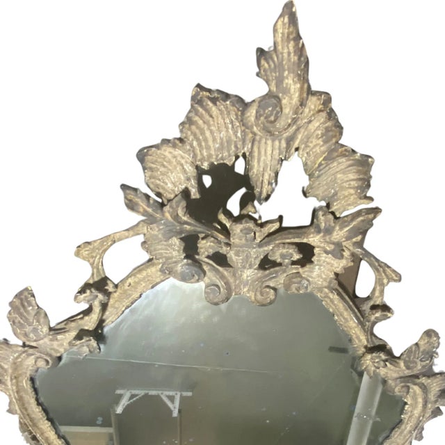 Early 20th-Century Italian Rococo Mirror – Carved Wood With Aged Finish and Divided Antique Glass For Sale - Image 4 of 17