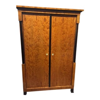 19th Century Biedermeier Satinwood and Ebony Swedish Armoire For Sale