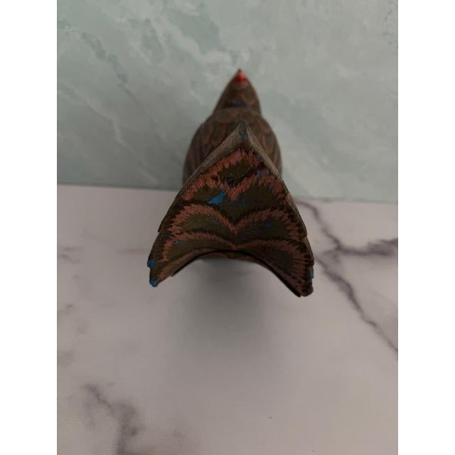 Mid 20th Century Indonesian Folk Art Hand-Painted Bird For Sale - Image 4 of 6
