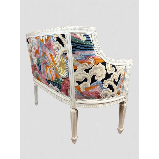 Louis XV Style Chair Vintage Newly Upholstered Crane For Sale - Image 4 of 18