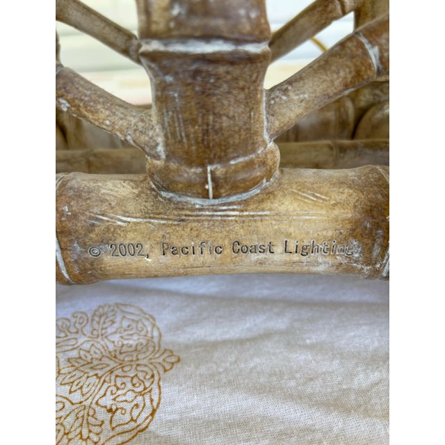 Pair of Pacific Coast Lighting Sculptural Faux Bamboo Chinoiserie Table Lamps For Sale - Image 9 of 12