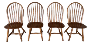 Hunt Country Furniture Hoop Back Oak Dining Side Chairs - Set of 4