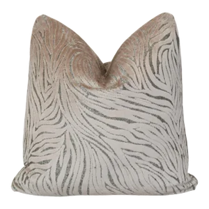 Designer Jane Clayton Zebra Velvet Damask Feather/Down Pillow