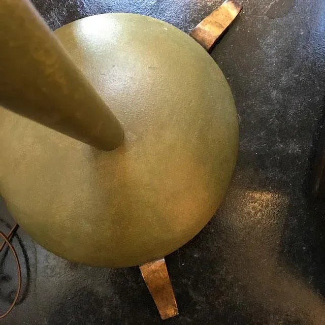 Metal 1930s Green and Gold Leaf Floor Lamp, France For Sale - Image 7 of 8