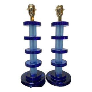 Murano Glass Table Lamps by Alberto Dona, Set of 2 For Sale