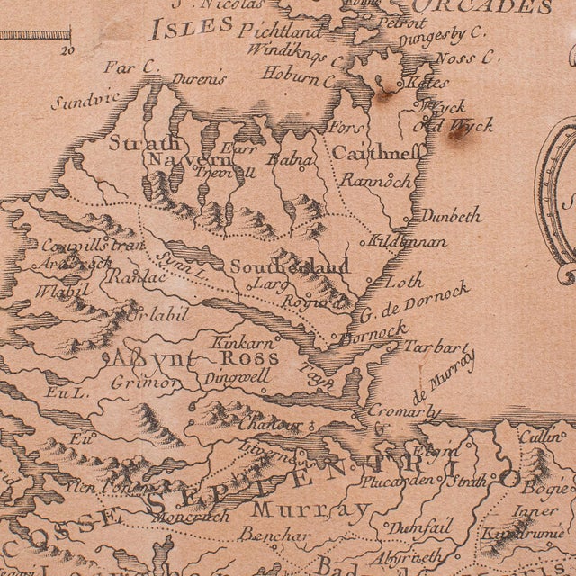 Antique Map of Scotland, French, Framed Cartography, Ecosse, Georgian, c.1780 For Sale - Image 10 of 12