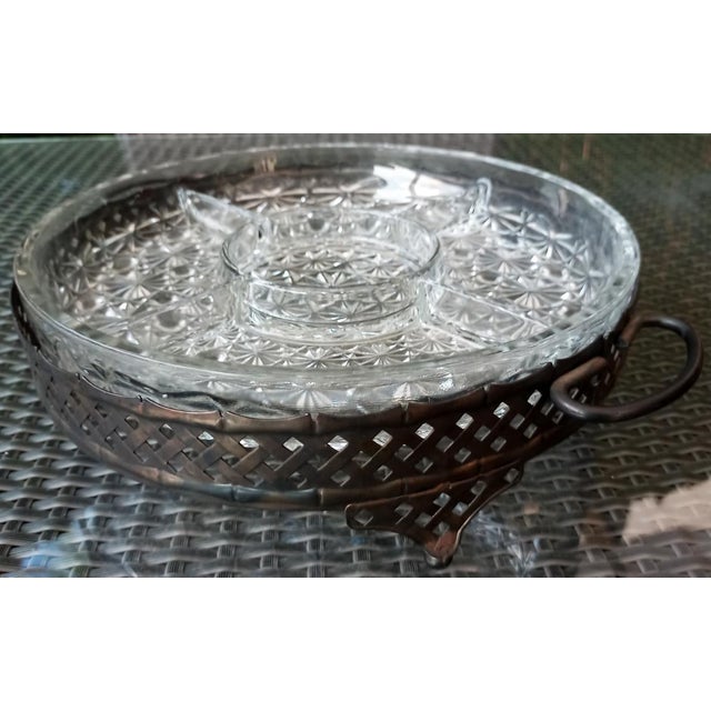 Vintage Crystal and Silver Carved Appetizer Tray, 1920s, Set of 2 For Sale - Image 18 of 18