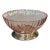 Made in France Pink Swirl Centerpiece Bowl With Silver Plated Base, Polished For Sale