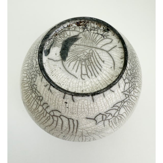 Ceramic Vintage Raku Crackle Glaze Lidded Canister Box For Sale - Image 7 of 11