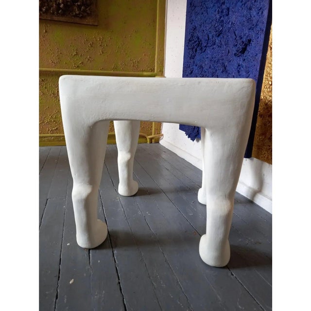 American Late 20th Century Four-Legged Plaster Occasional Table Attributed to John Dickinson For Sale - Image 3 of 11