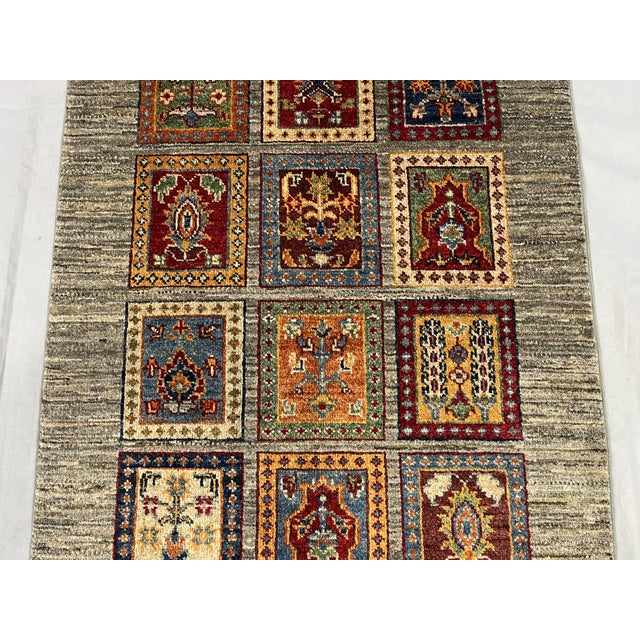 Sultani Wool Runner, Persian Bakhtiari Four Seasons Design, Gray, 2'8" X 7'11" For Sale - Image 6 of 13