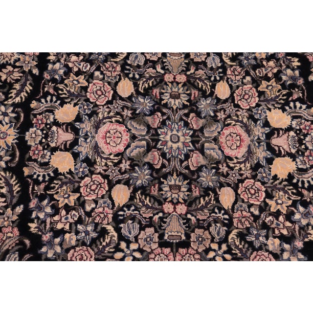 Art Nouveau Pak-Persian Black/Black Wool Rug - 9'2'' X 12'4'' For Sale - Image 4 of 9