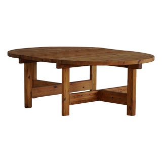 Large Mid-Century Modern Danish Dining Table in Pine from Tage Poulsen, 1970s For Sale