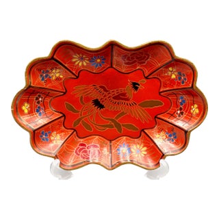 Antique Japanese Lacquer Papier Mache Tray For Sale