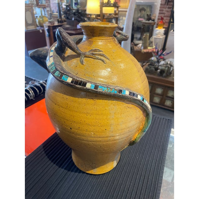 Ceramic Vintage Ceramic Vase With Stone Inlaid Lizard by Raugh For Sale - Image 7 of 12