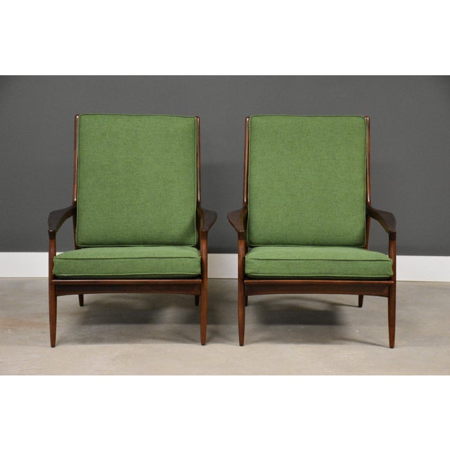 Mid 20th Century Milo Baughman Archie Walnut Lounge Chairs - A Pair For Sale In Boston - Image 6 of 9