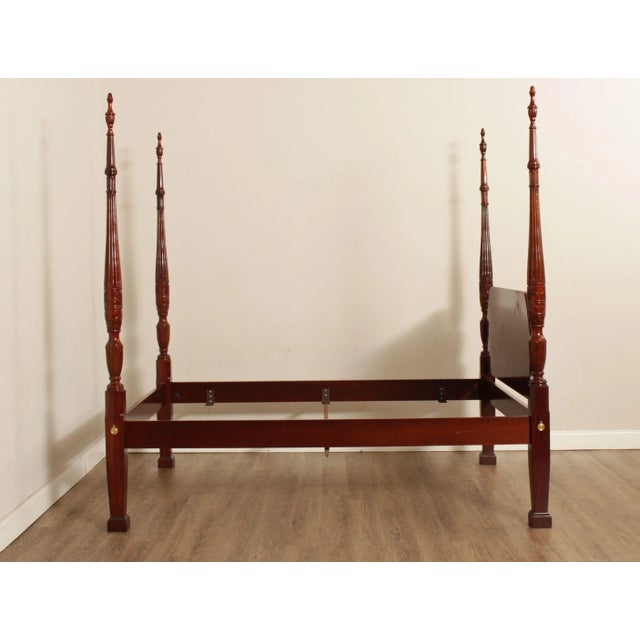 Brown Councill Craftsmen Traditional Mahogany Queen Poster Bed For Sale - Image 8 of 12
