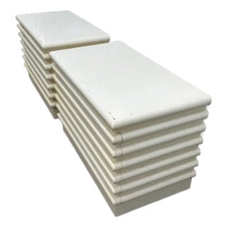 1980s Phyllis Morris Style 3 Drawer Bachelor Chests Nearly Identical to the Ripple Collection For Sale