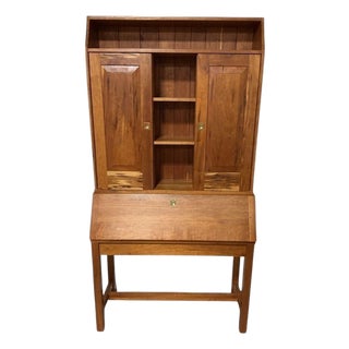 1970s Curt Wessel Shaker Large Cherry Drop Front Secretary Desk For Sale
