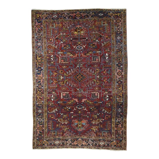 Vintage Heriz Rug 6'7'' x 9'9'' For Sale