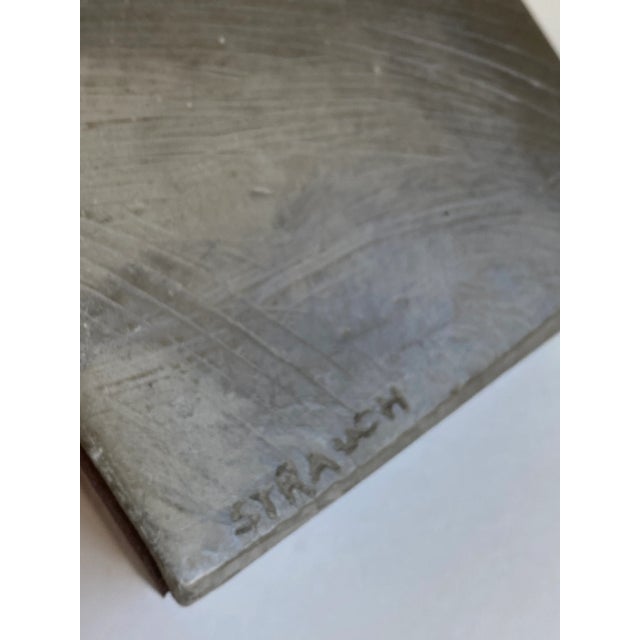 Stone Late 20th Century Cast Stone Face Bookends Signed Strauch - a Pair For Sale - Image 7 of 9