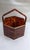 Large hexagonal container, divided into three internal sections, made of tortoiseshell-effect methacrylate with brass...