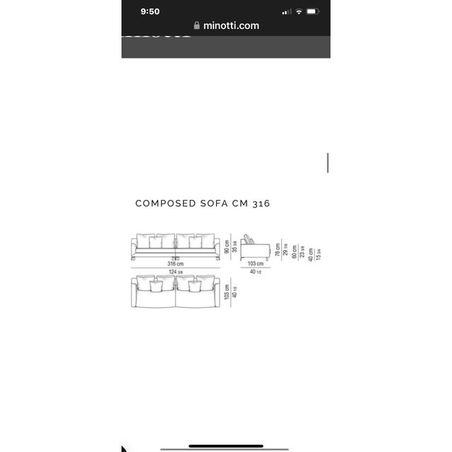 Minotti Allen Sofa For Sale - Image 10 of 12