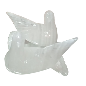 Pair of 1980s Onyx Bird Figurines, Made in Italy