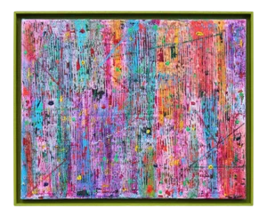 Paul Reeves "No Respect Drafted 1966-69 U.S. Army" Colorful Abstract Stripe Drip Painting 2014