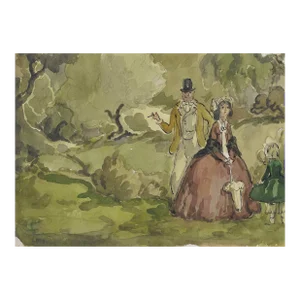 1930s Harold Hope Read English Country Estate Watercolor