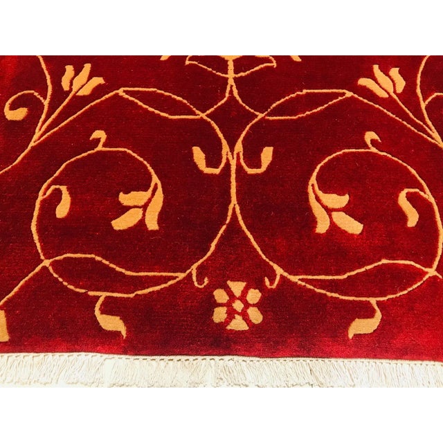 Textile Nepalese Garnet & Beige Rug, 1980s For Sale - Image 7 of 15